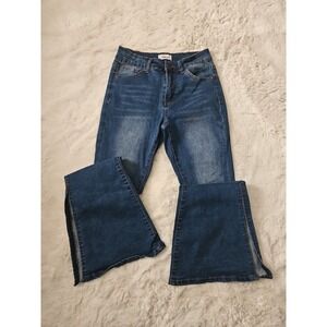 Bamboo Flare Jeans Size 5 High Rise Side‎ Slit Bell Bottoms Medium Wash